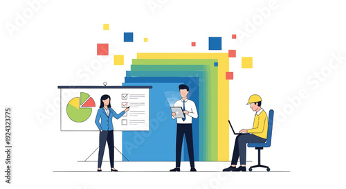 Business presentation vector illustration