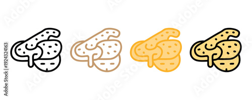 Hand drawn brain doodles set yellow black creativity thinking education concept