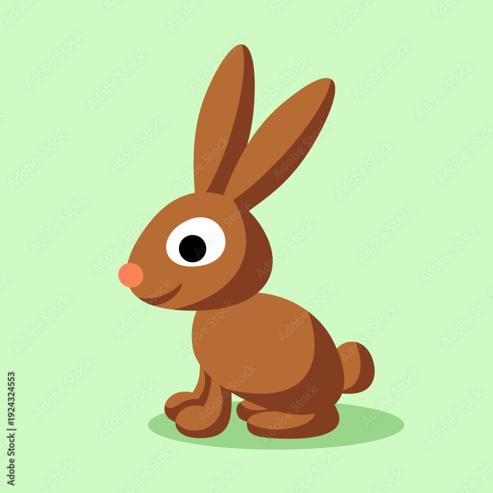 Fototapeta premium Little cute brown sitting bunny