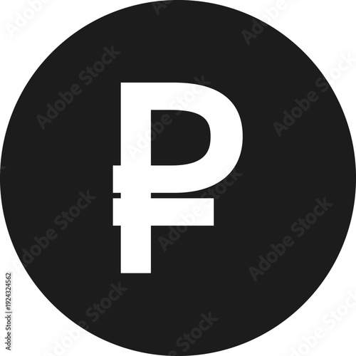 Russian ruble currency symbol. Foreign exchange currency sign. Vector