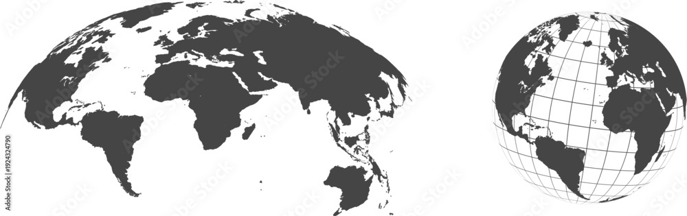Fototapeta premium Planet Earth. Earth Day. The Earth, World Map. Vector