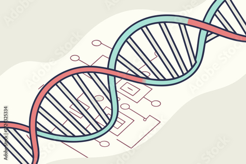 Genetic Code and Digital Technology Integration Concept.