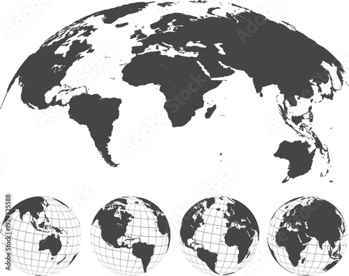 Planet Earth. Earth Day. The Earth, World Map. Vector