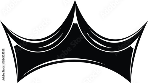 A black crown logo on a white background
