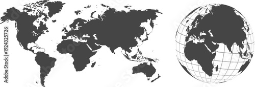 Planet Earth. Earth Day. The Earth, World Map. Vector