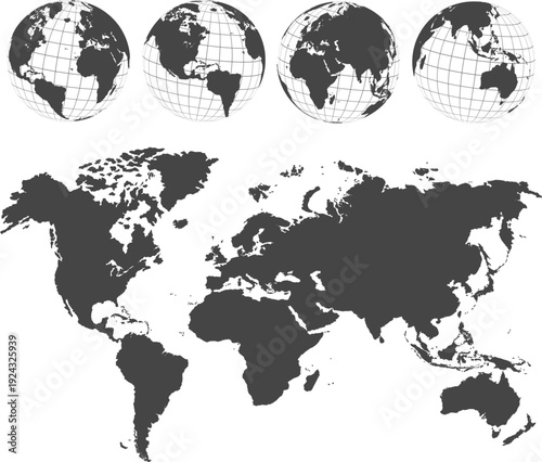 Planet Earth. Earth Day. The Earth, World Map. Vector