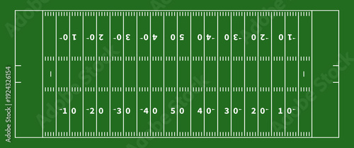 American football field. Football court. Soccer, playing field on the green background. Vector