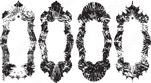 Vintage ornate frames set with decorative floral and baroque patterns