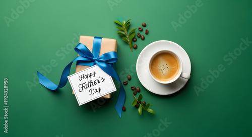 Happy father's day gift and coffee celebration
