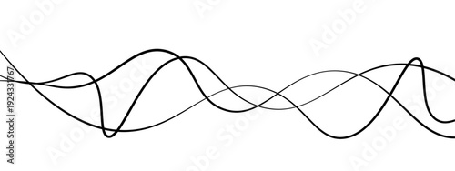 Minimalist Abstract Black and Gray Wavy Line Vector Backgrounds Featuring Smooth Flowing Curves, Overlapping Sine Wave Patterns, and Modern Monochrome Line Art Design. 