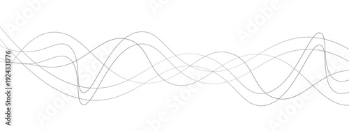 Minimalist Abstract Black and Gray Wavy Line Vector Backgrounds Featuring Smooth Flowing Curves, Overlapping Sine Wave Patterns, and Modern Monochrome Line Art Design. 