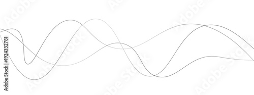 Minimalist Abstract Black and Gray Wavy Line Vector Backgrounds Featuring Smooth Flowing Curves, Overlapping Sine Wave Patterns, and Modern Monochrome Line Art Design. 