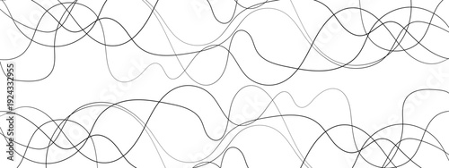 Minimalist Abstract Black and Gray Wavy Line Vector Backgrounds Featuring Smooth Flowing Curves, Overlapping Sine Wave Patterns, and Modern Monochrome Line Art Design. 
