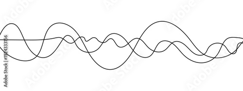 Minimalist Abstract Black and Gray Wavy Line Vector Backgrounds Featuring Smooth Flowing Curves, Overlapping Sine Wave Patterns, and Modern Monochrome Line Art Design. 