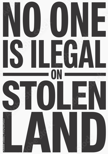 Powerful statement on the concept of land ownership and human rights isolated on white background, Vector, illustration