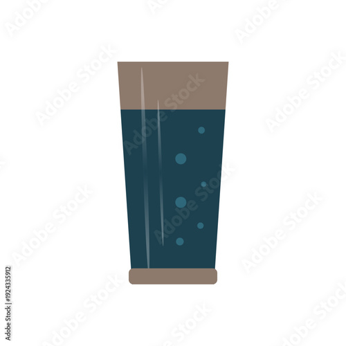 Tube of blue toothpaste with brown cap and bubbles