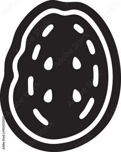 Black silhouette icon of a potato on a white background