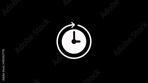 Time Clock History Icon .History icons set. clock wise sign Design Element. arrow, 24-7, countdown, and clock white background .