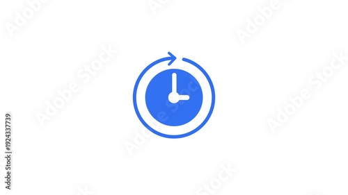 Time Clock History Icon .History icons set. clock wise sign Design Element. arrow, 24-7, countdown, and clock white background .