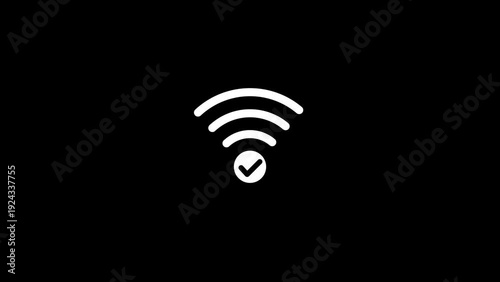Wifi signal icon symbol . Hotspot, connection icon symbol Wi-fi icon. Wireless technology symbol. Wifi pictogram white background .
