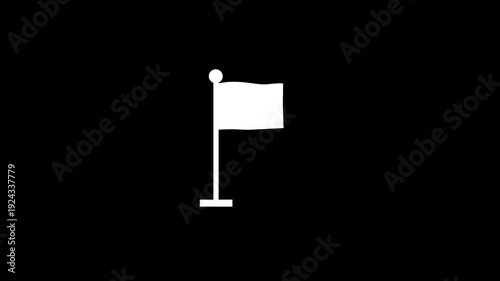 Flag isolated black icon . a person holding and waving a black flag on a pole Simple flag icon . Flag icon design template on white background .