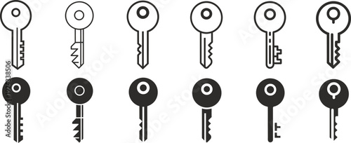 Collection of ten different old fashioned skeleton keys