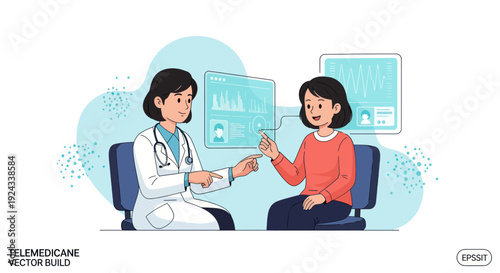 Female dermatologist analyzing skin condition on digital tablet with medical report on screen.