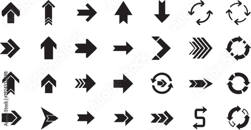 Black arrows on white background direction symbols navigation direction indicators