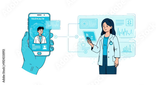 Female dermatologist analyzing skin condition on digital tablet with medical report on screen.