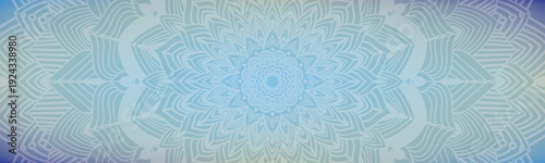 Round mandala on dreamy peach fuzz gradient background. Translucent mesh pattern in the form of a mandala. Mandala with floral patterns. Gradient background with round mandala, New Pattern gradient. M