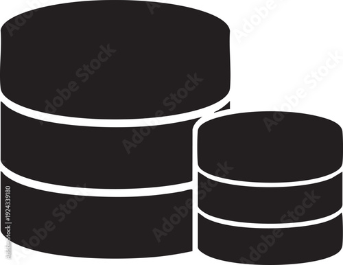Black cylindrical shapes with white lines cylinders simple