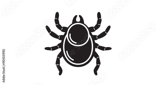 Black tick insect icon in simple style