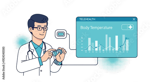 Female dermatologist analyzing skin condition on digital tablet with medical report on screen.