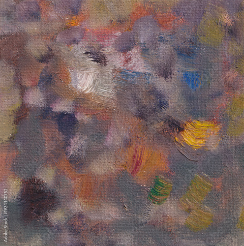 Abstract Oil Painting with Soft Colors Textured Brushstrokes and