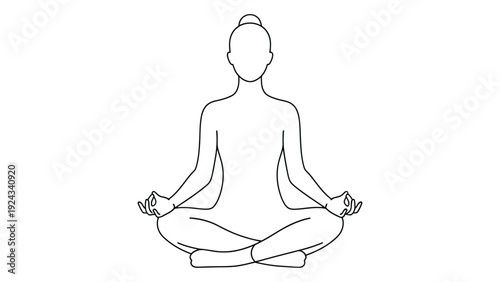 Simple line drawing of a person meditating in a lotus position