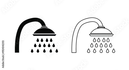 Showerhead icons depict water droplets in solid.