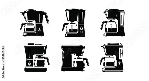 Multiple coffee makers show different household appliances.
