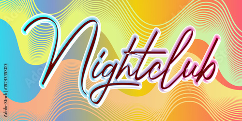 Colorful gradient neon brush text effect with glowing strokes. Editable vector template for social media, modern branding, posters, and creative typography.