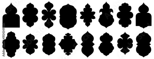 islamic window arch vector set