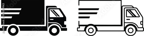 Black and white truck icons side by side
