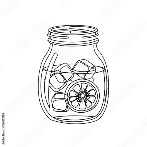 Refreshing Lemon Infused Water in Glass Mason Jar for Bright Hydration.