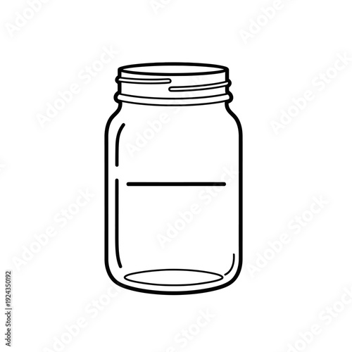 Minimal Line Art Mason Jar Icon for Graphic Resources and Branding.