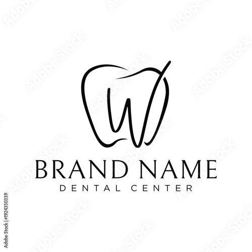 W Dental Logo Design Template Inspiration, Vector Illustration.