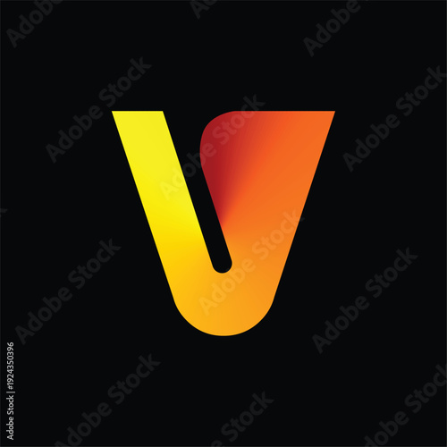 Modern Letter V Logo Design for Startup, Technology, Vector Illustration.