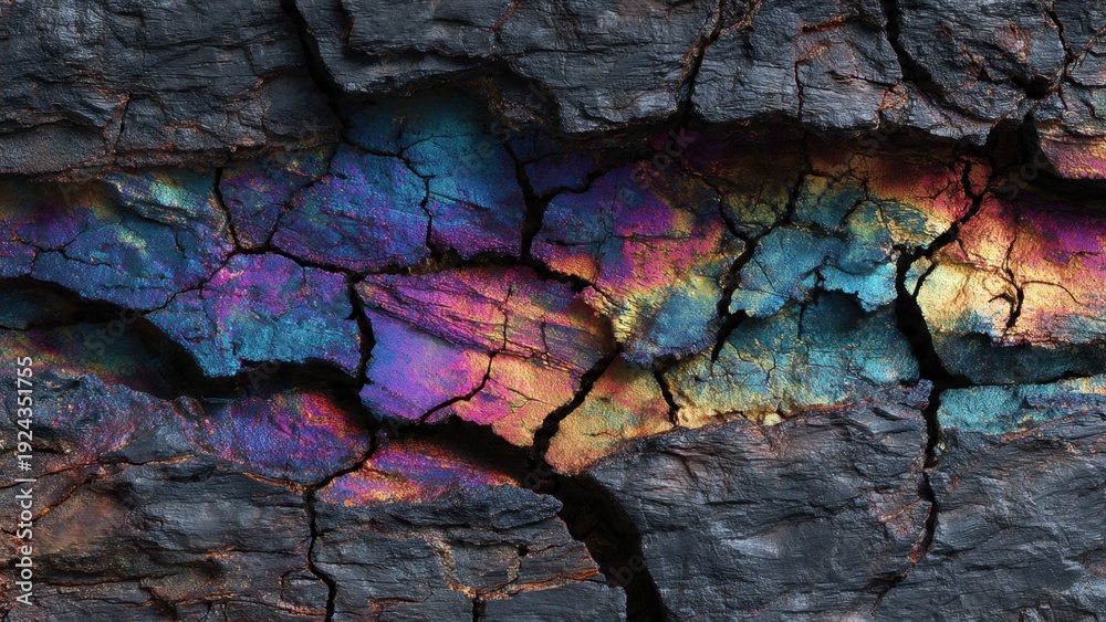 Fototapeta premium Iridescent Rock Texture Close-Up