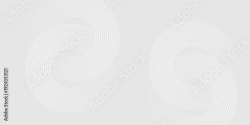 Abstract white glowing geometric lines on gray background. Modern shiny blue circle lines pattern. Futuristic technology concept. banners, posters, cards, wallpapers, sites. background
