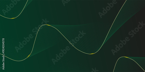green abstract background design with elegant golden elements vector illustration