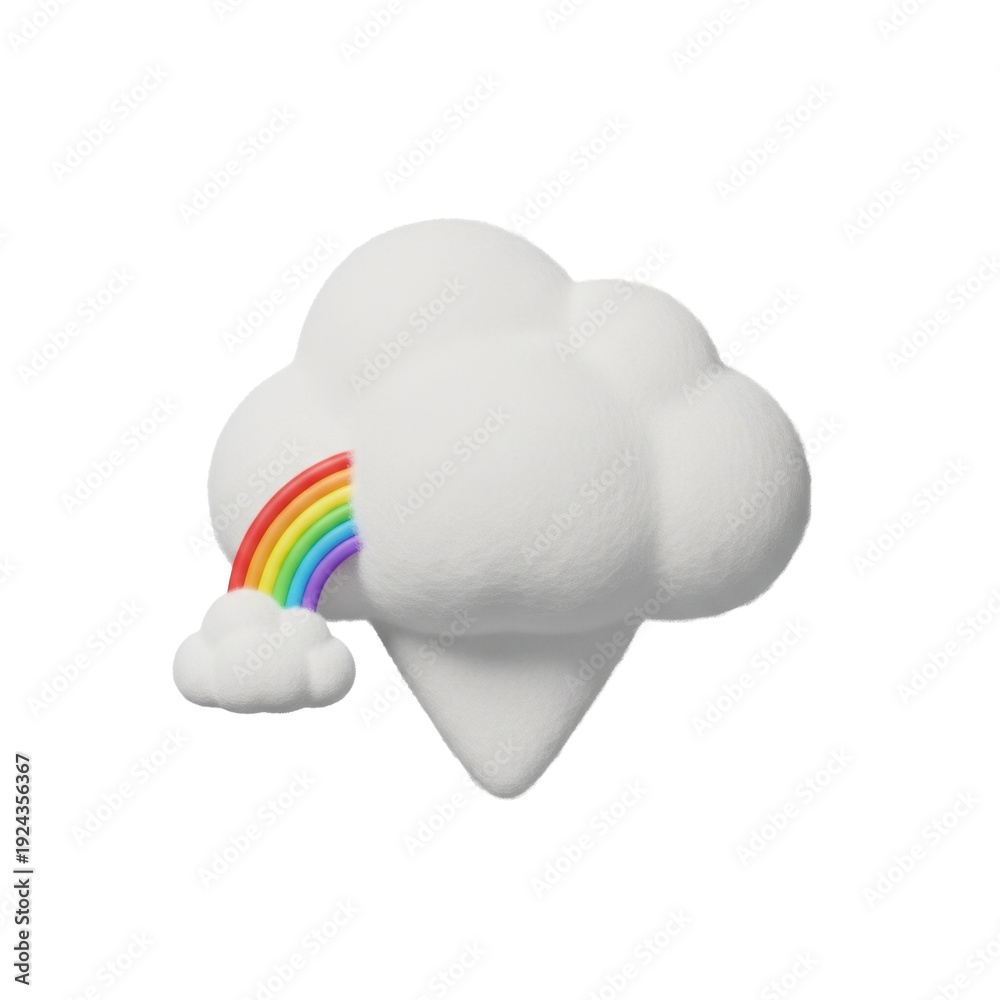Fototapeta premium Fluffy Cloud and Rainbow