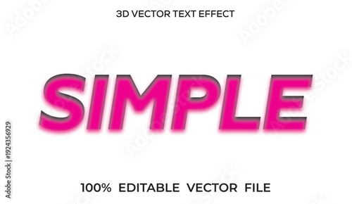 The word SIMPLE in bold sans serif font with a pink gradient and shadow effect on a white background