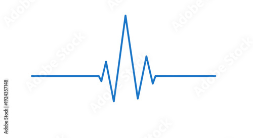 Simple blue ECG heartbeat line graph on white background.